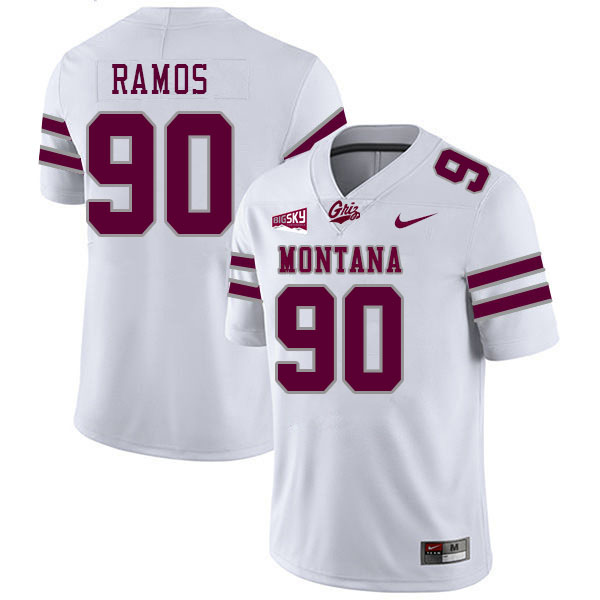 Montana Grizzlies #90 Jareb Ramos College Football Jerseys Stitched Sale-White